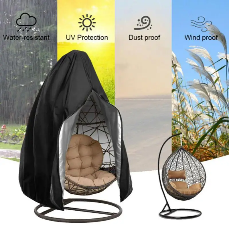 Dust Cover For Swing&Chair Waterproof UV-resister Outdoor Swing Hanging Chair Eggshell Protective Case For Garden Rattan Swing