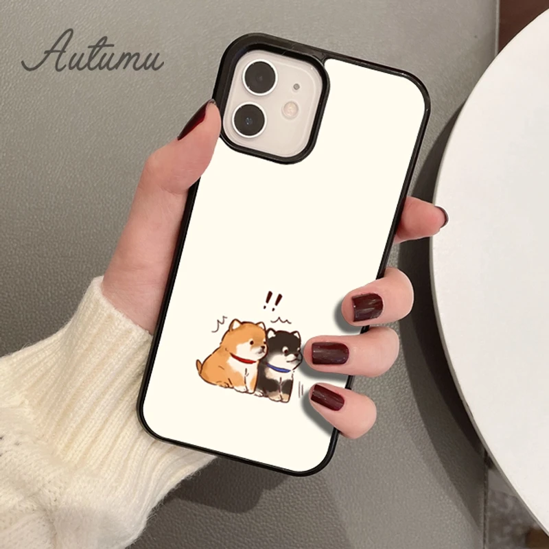 Cute Kawaii Shiba Inu Phone Case for iPhone 15 16 SE2020 11 12 13 14 Pro Max mini 6 7 8 Plus Cover coque Fundas Shell