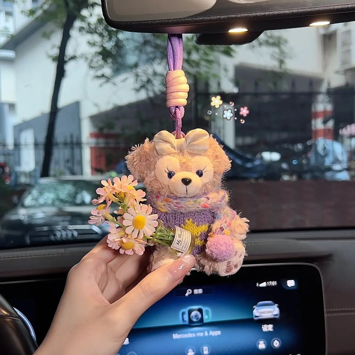 Plush doll car pendant cute new car jewelry ornament center console pendant girls rearview mirror decoration