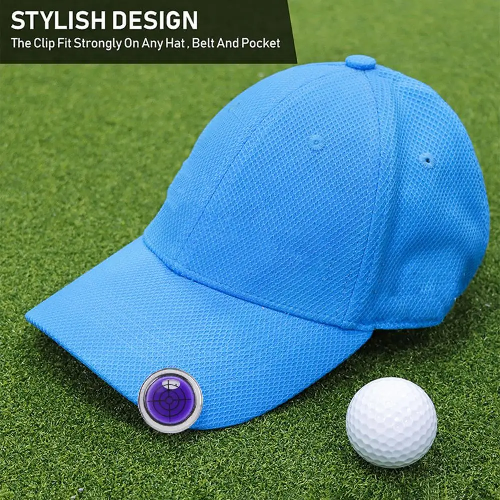 Golf Hat Clip with Bubble Level Magnetic Golf Ball Marker Hat Clip with Level Function Round Cap Clip Mark Line Marker for Golf