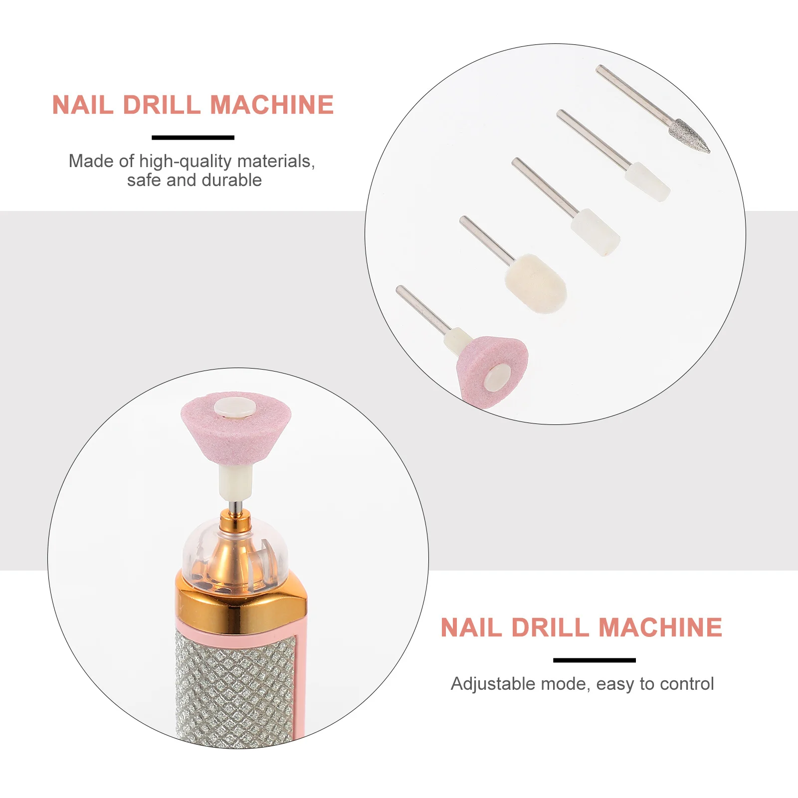 1Set Electric Nail File Cordless Nail Drill Machine Portable Lightweight Manicure Tool Kit for Acrylic Nails with USB Charging