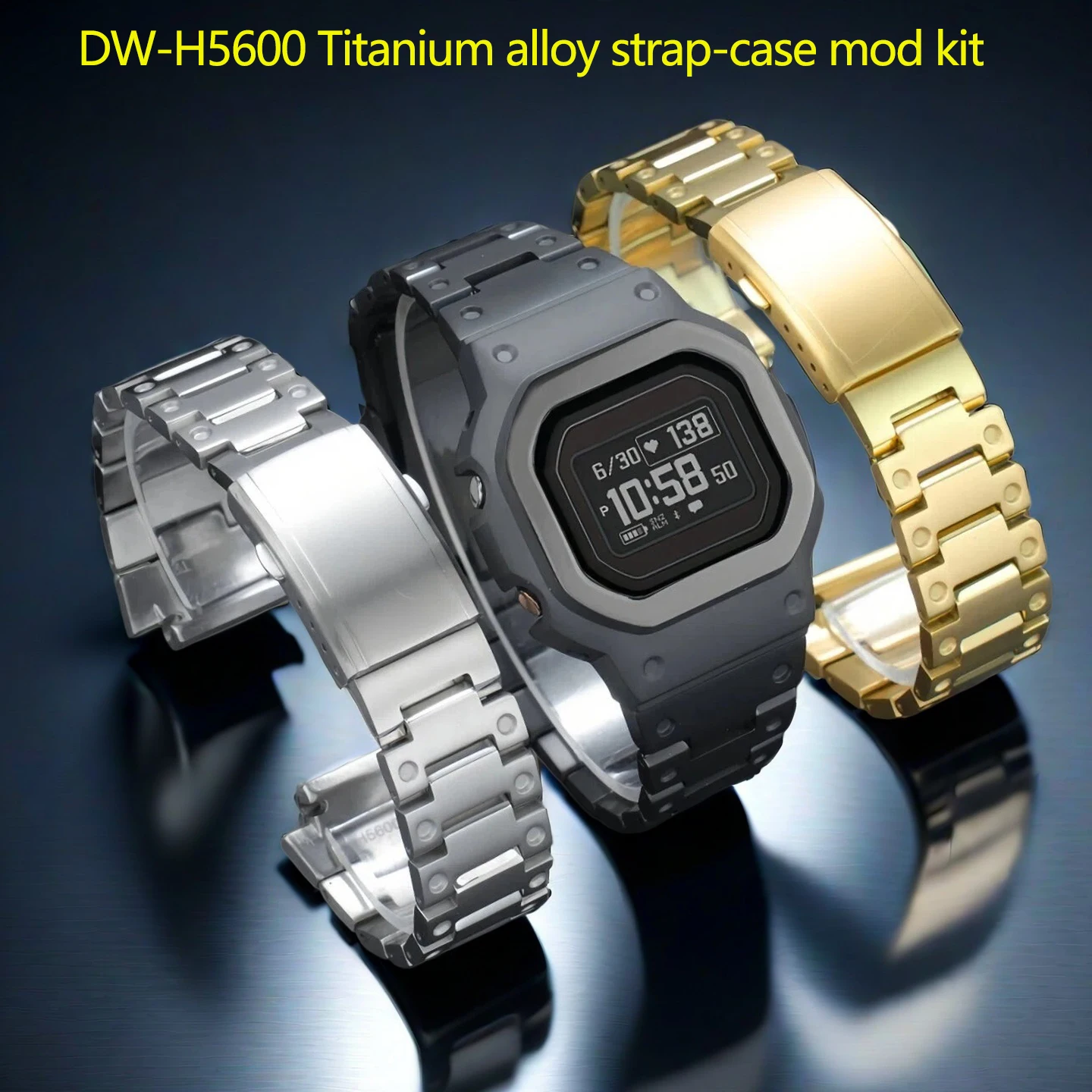 DW-H5600 Upgraded Titanium Alloy Case bezel for Casio Small Square Watch 3516 DW-H5600MB Modified Lightweight Titanium watchband