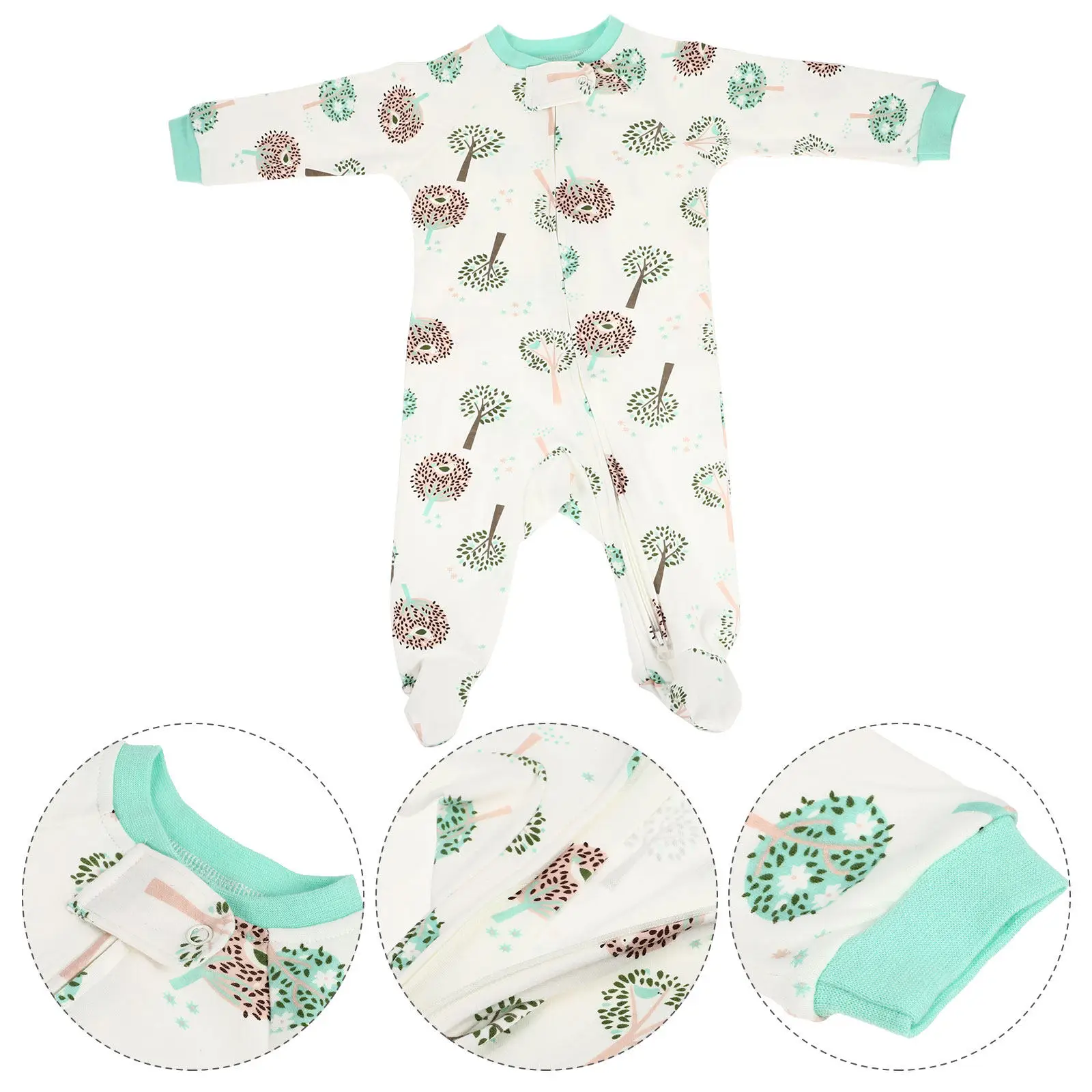 1pc-ベビーロンパースかわいい漫画サボテンデザイン長袖綿ジャンプスーツ双方向ジッパー通気性幼児服ウォーキング用