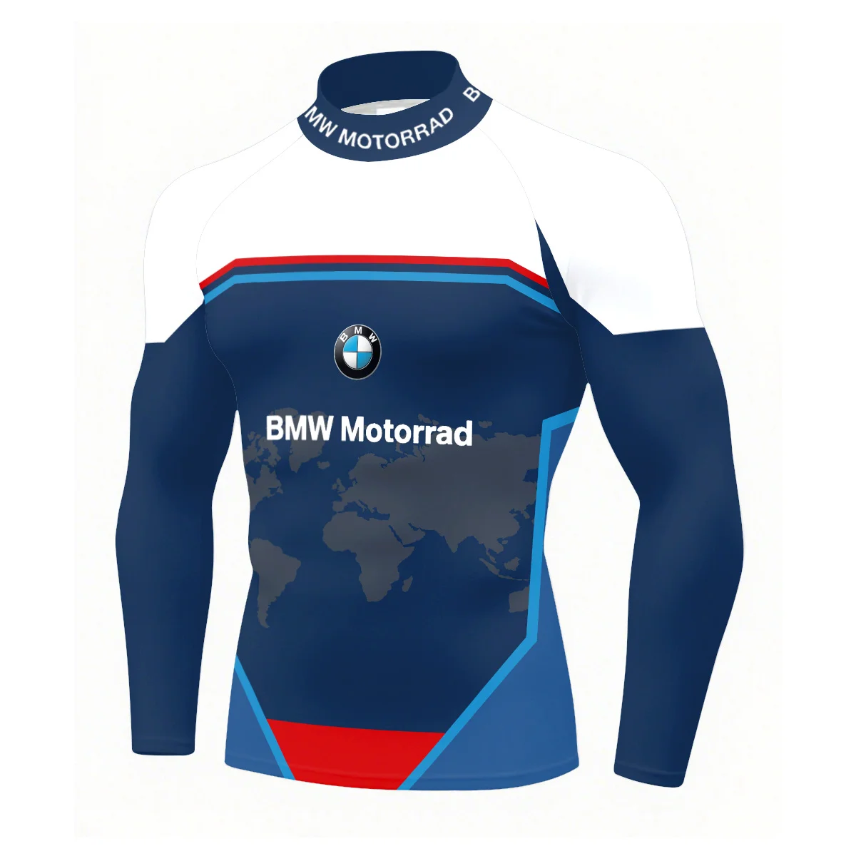 تي شيرت BMW Motorrad GS Adventure لركوب الدراجات في الهواء الطلق سريع الجفاف عصري لركوب الدراجات النارية ثقافة شبه عالية الرقبة