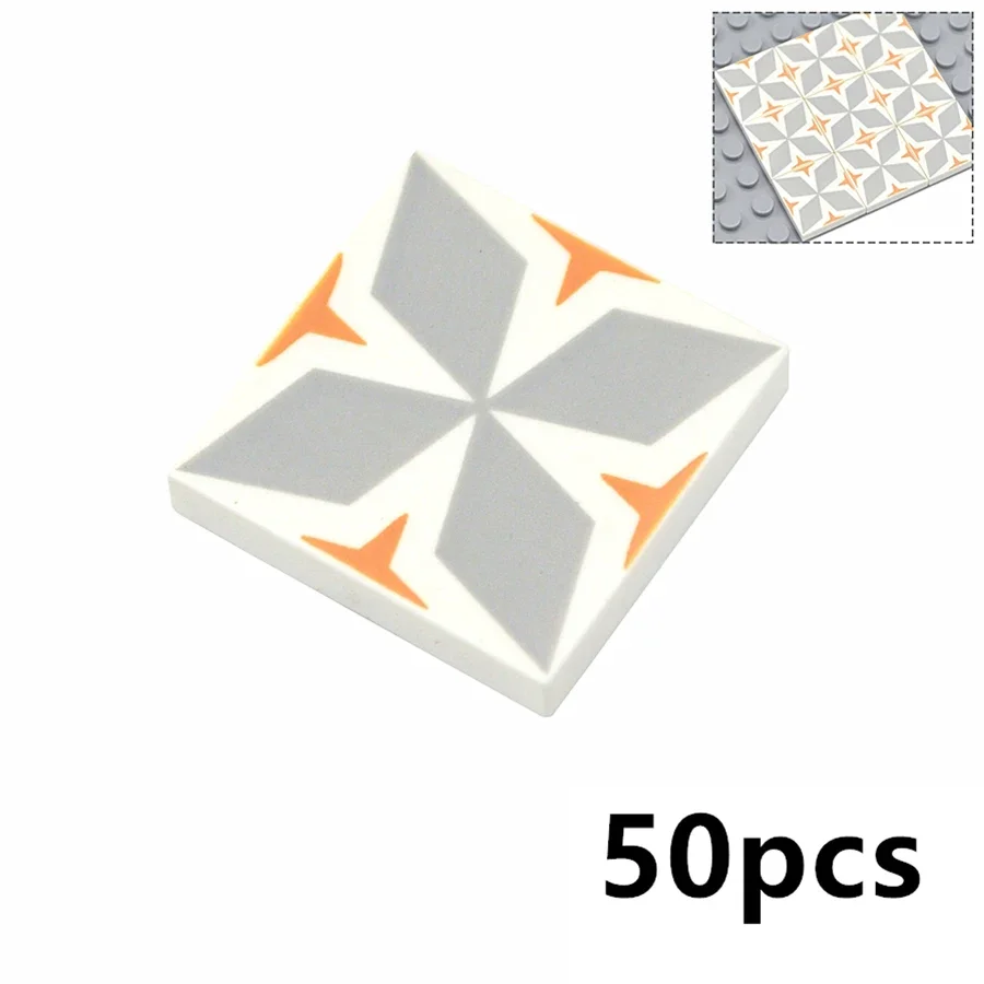 50Pcs DIY Building Blocks 3068 Ceramic Tile Figure Smooth Printed Pattern Floor 2x2 Educational Creative Size Smooth Bricks Toys