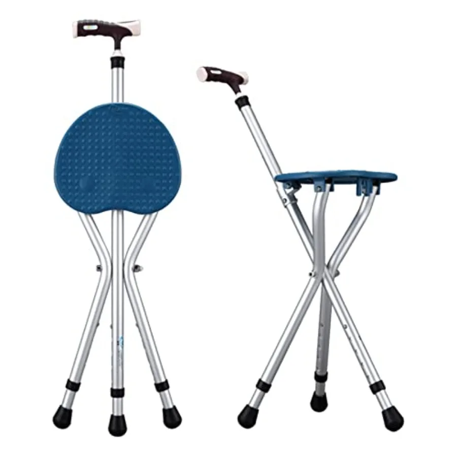 Heavy Duty Adjustable Folding Cane with Seat
