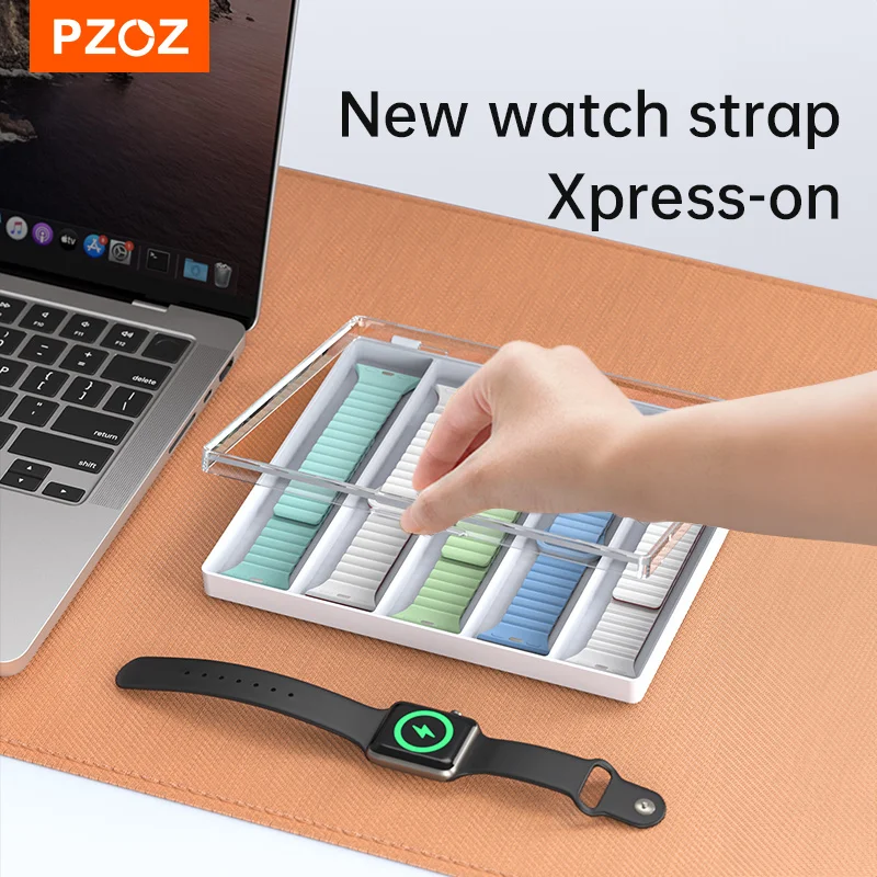 PZOZ Strap Case Plastic Box Storage For Apple Watch Series 11 10 9 Strap Transparent Box Case Smart Watch Tiny Parts Accessories