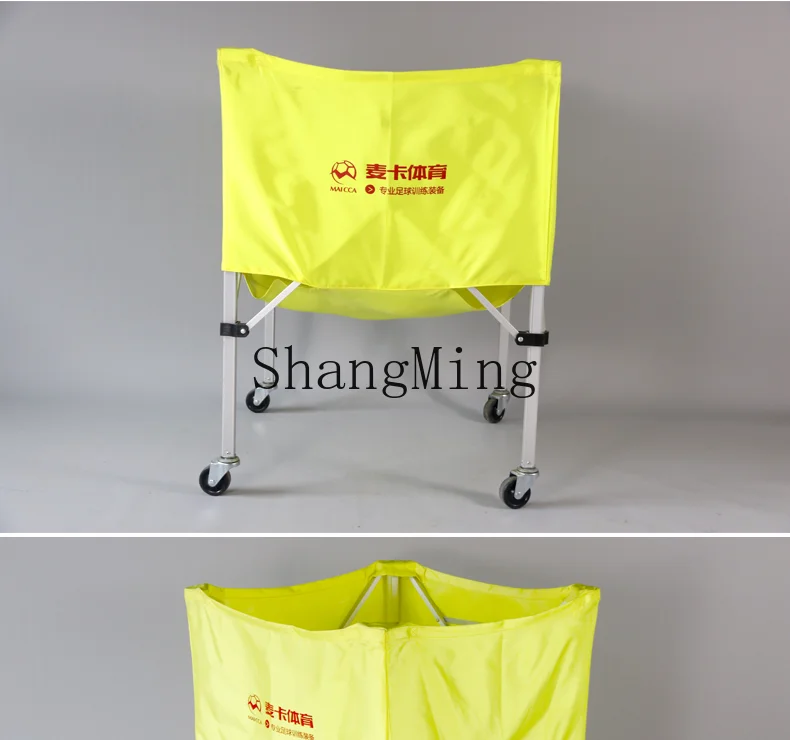 CL  Cart Movable Folding Portable Ball Loading Frame Volleyball Soccer Storage Basket Rack