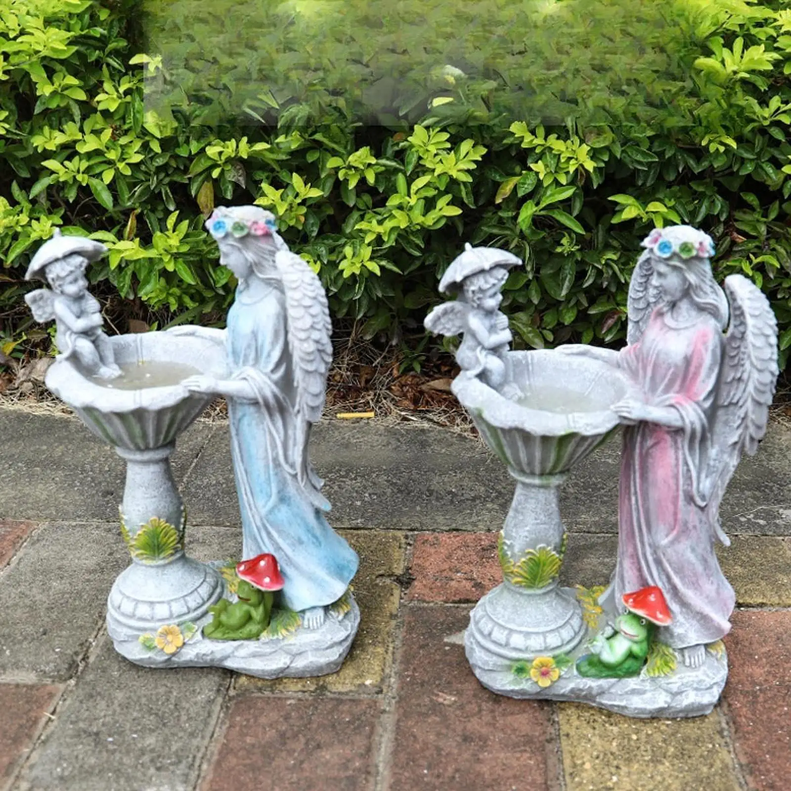 Angel Girl Solar Garden Statue Resin Lawn Ornament for Lawn Pathway Patio