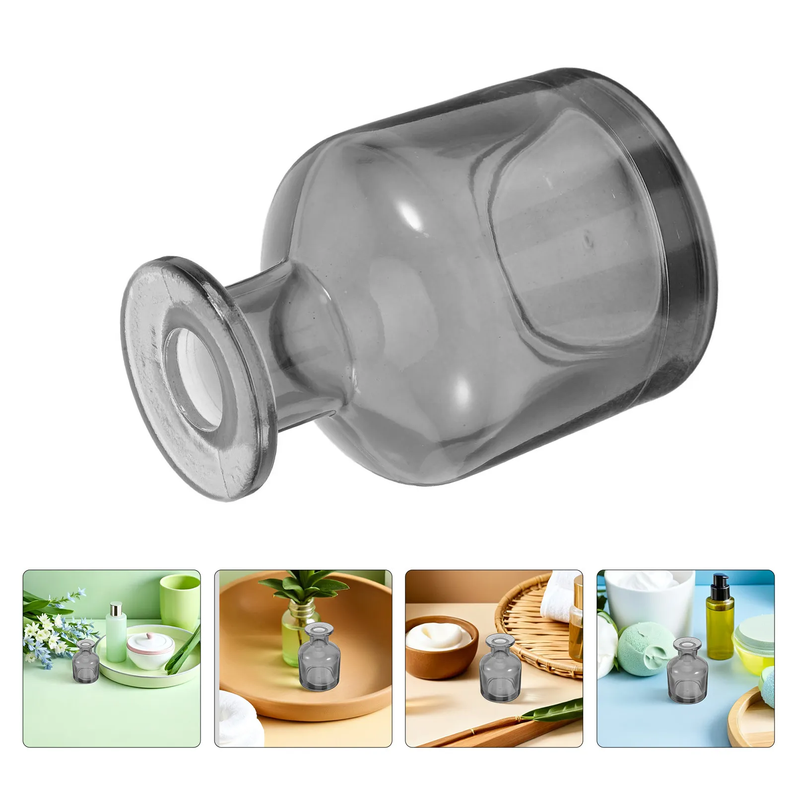 

2Pcs Glass Reed Diffuser Bottles Cylindrical Leakproof Fragrance Oil Bottle Refillable Aromatherapy Storage Jar Essential Oil