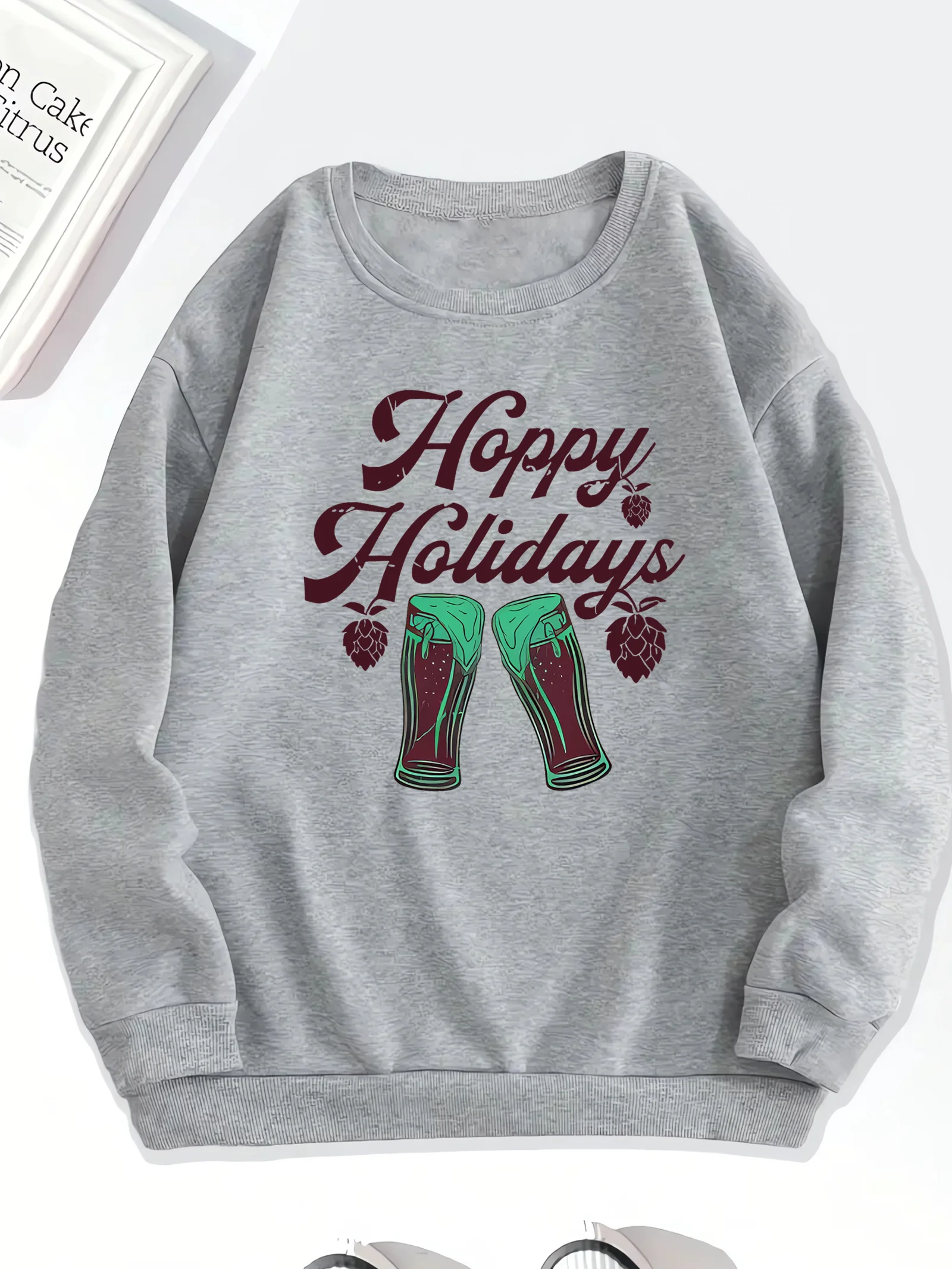 

Fashionable and trendy, women's round neck printed hoodie, women's autumn and winter casual clothing, loose and comfortable
