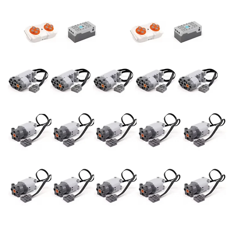 MOC Technischer Motor RC Power Funktionen Zubehör Set S L Servomotor 10621 Baustein Teil RC Empfänger Batterie Box DIY Spielzeug