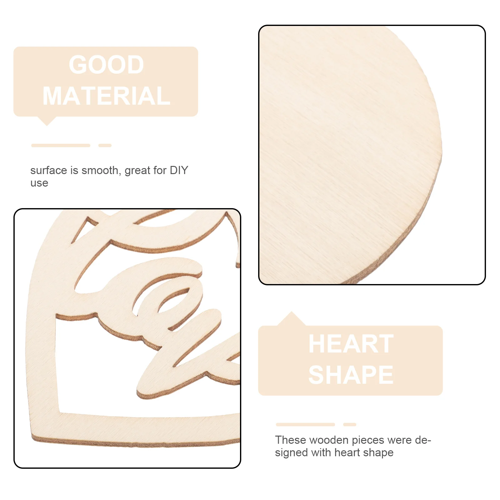 

80Pcs Unfinished Wood Heart Slices Blank Wooden Pieces for DIY Handmade Projects Wedding Decor Valentine's Day Wooden Slices