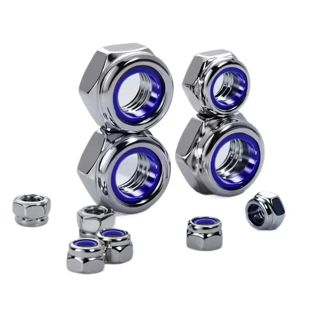For Anti Slip Locking Nut Self-locking Screw, Full Thread, Right Thread, Anti Loosening Design M4/M5/M6, Hexagonal Screw Cap