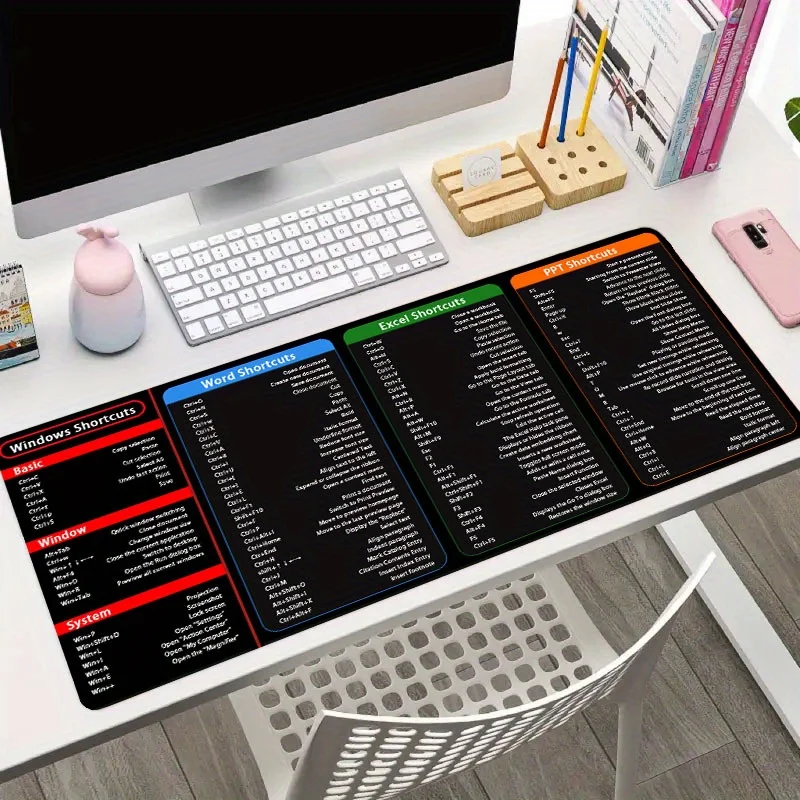 Excel tasti di scelta rapida modello tappetino per Mouse da gioco di grandi dimensioni tappetino per scrivania da ufficio tappetino per tastiera per