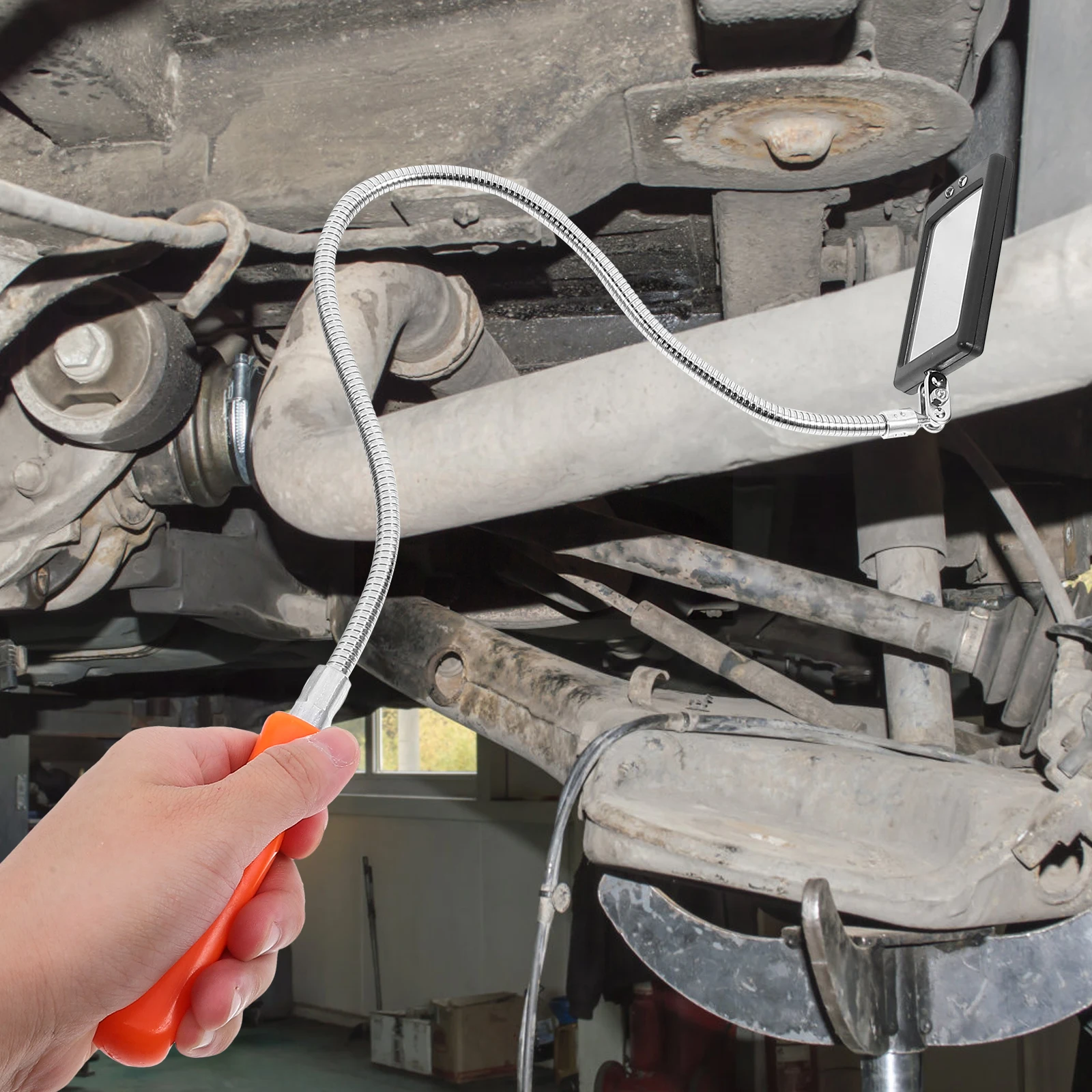 

LED Lighted Inspection Mirror Flexible 360 Rotating Head for Automotive Mechanic Repair and Maintenance Tasks Inspection Mirror