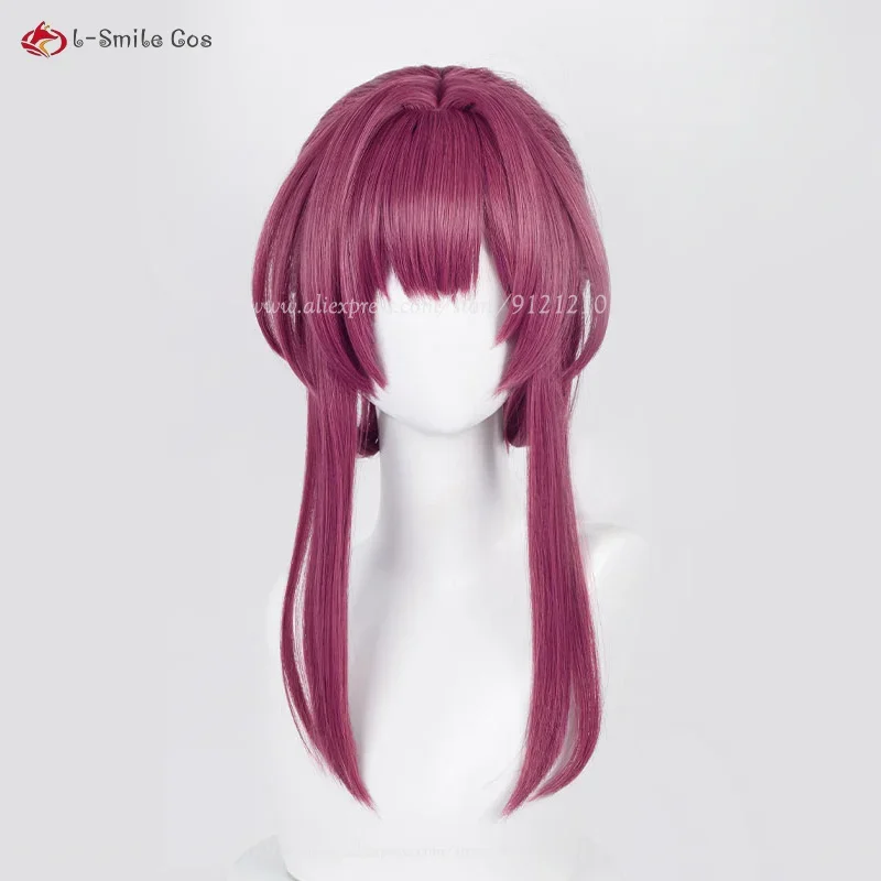 43cm Kafka Cosplay Wig Anime Honkai: Star Rail Cosplay Rose Purple Kafka Honkai Wig Heat Resistant Synthetic Hair Wigs + Wig Cap