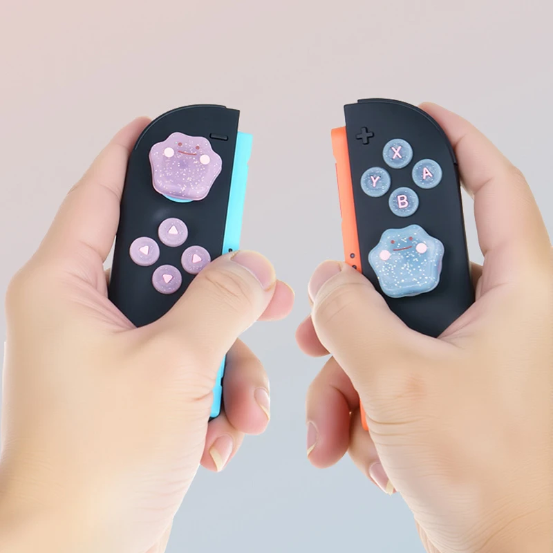 Cute Star D-pad Cross Button ABXY Key Sticker Joystick Thumb Stick Grip Cap Cover For Nintendo Switch 2 NS2 Joy-con Skin Case view 4