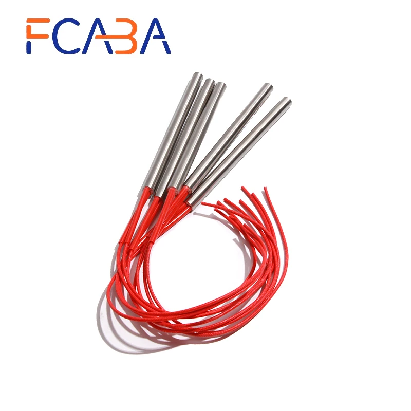 FCABA 2pcs 10mm x 150mm Heating Element Mould Wired Cartridge Heater AC 220V 110V 380V 300W