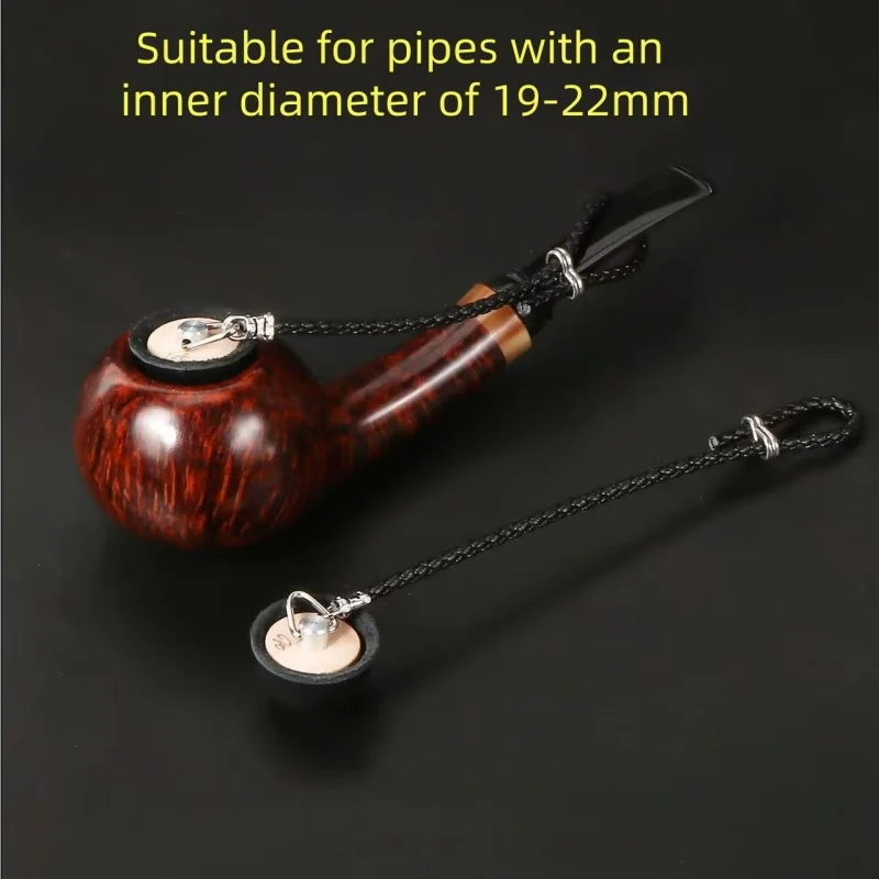 

19-22mm Pipe Cap Premium Leather, Full Set Smoking Accessories with Knot Windproof Pipe Cover Practical Smoking Supplies