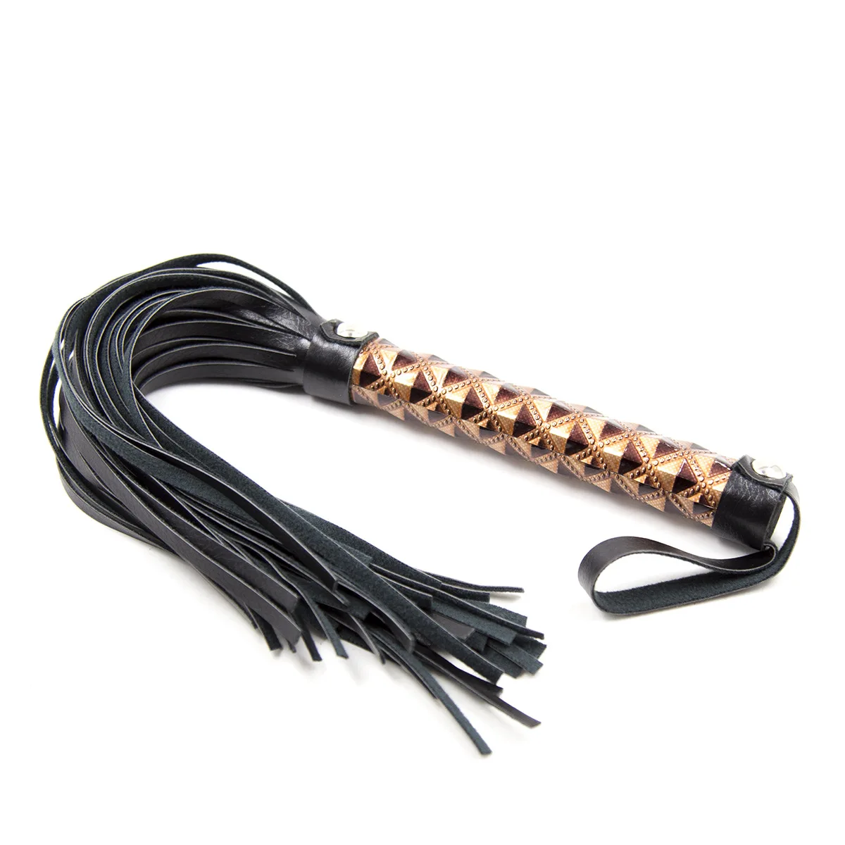 Látigo fetiche de cuero PU para parejas, látigo Flogger negro/marrón/mango rojo, paleta de azotes, anudado, coqueteo, BDSM, juego para adultos, Juguetes sexuales eróticos