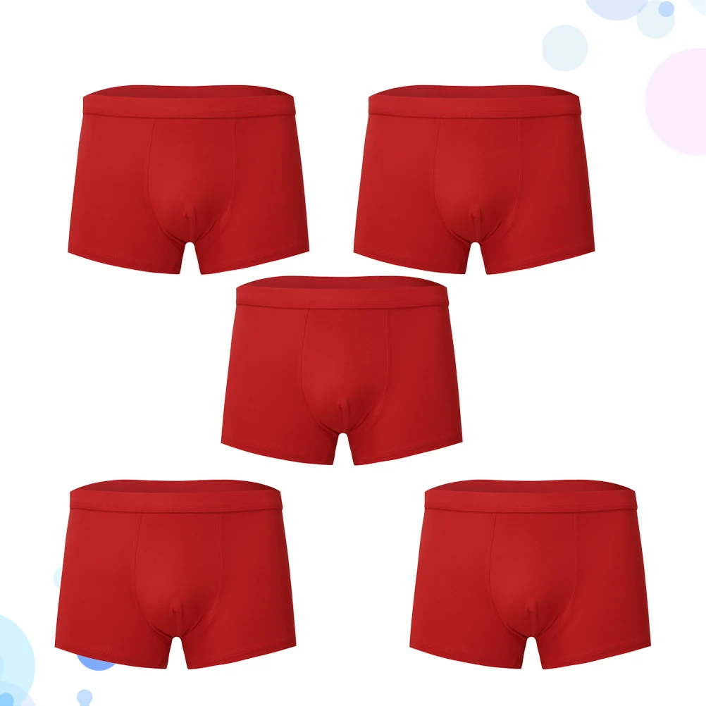 

5 Pcs Briefs for Men Men's Underwear Herren Boxershorts Summer Jungen Unterhosen Locker Red Man