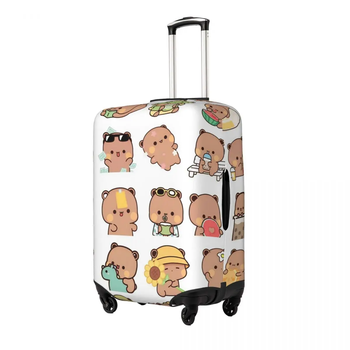 Bubu Dudu Cute Cartoon Bear Character Suitcase Cover Kawaii Panda Vacation Travel Strectch Luggage Supplies Protection