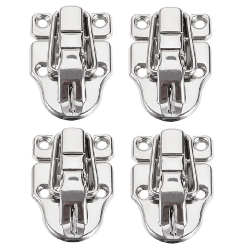 4Pcs 40*60mm Vintage Lock Antique Jewelry Box Hasps Drawer Latche Suitcases Toggle Latch Buckle Clasp Furniture Hardware + Screw