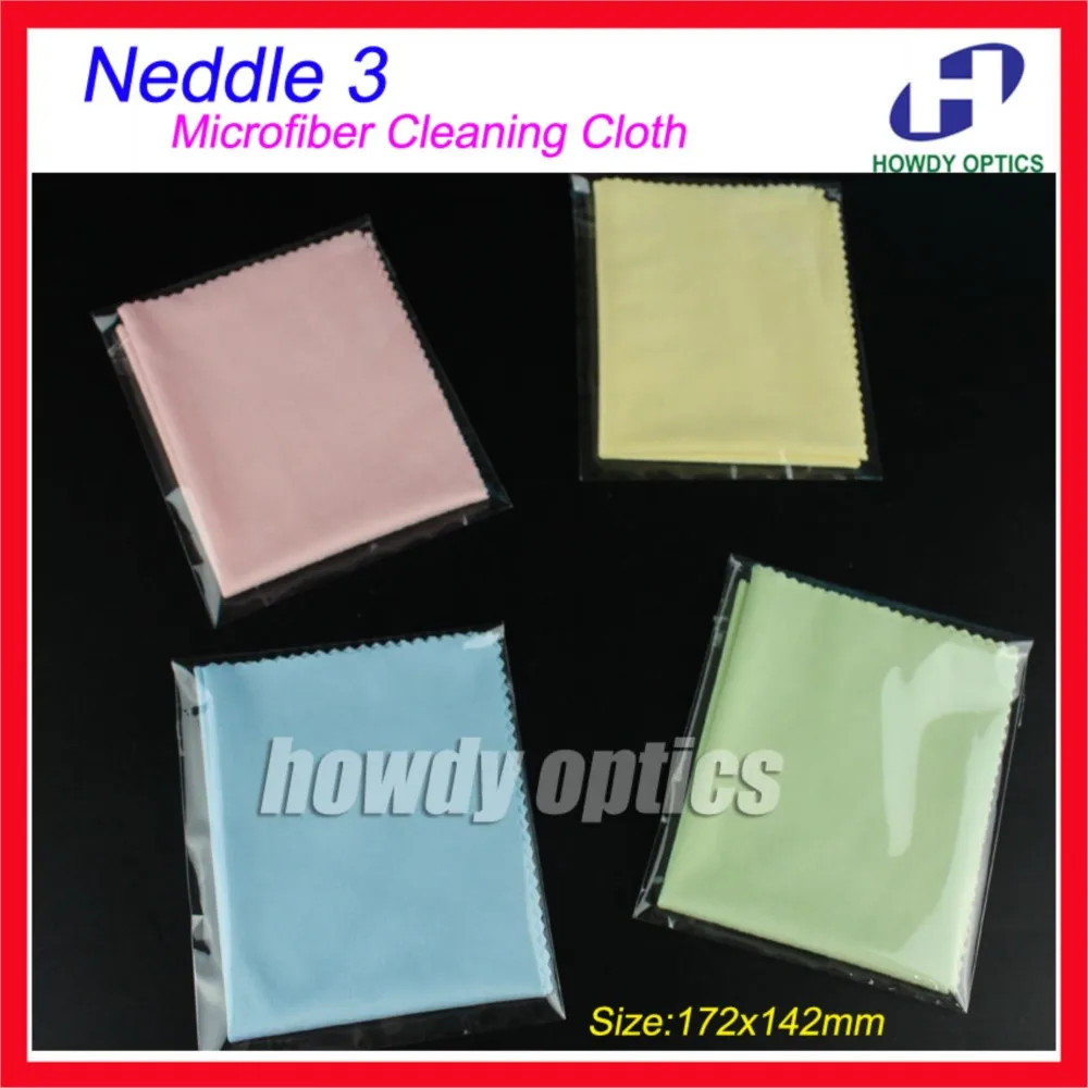 (HM-4L) Neddle 3 Colorful microfiber cleaning cloth for glasses lens phone watch screen etc,17.2x14.2cm,Free Shipping