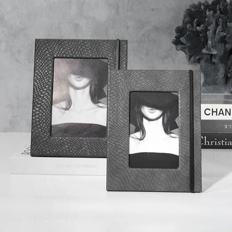 

Modern Luxury Leather Photo Frame Home Office Desktop Decoration Gift