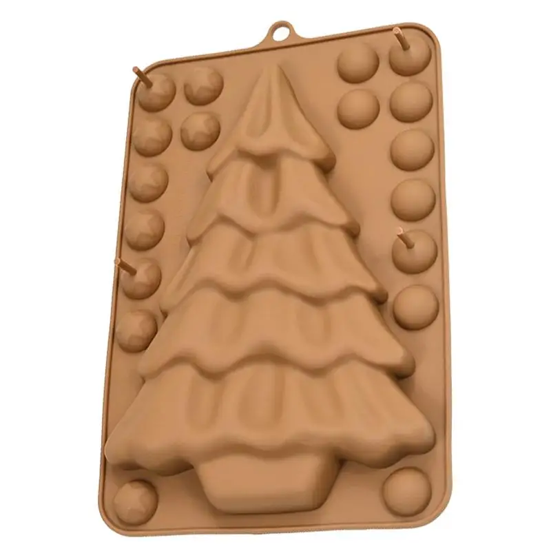 Christmas Tree Chocolate Molds No-Stick Christmas Baking Trays Pan Chocolate Candy Handmade Soap Ice Cube Biscuit Moulds for