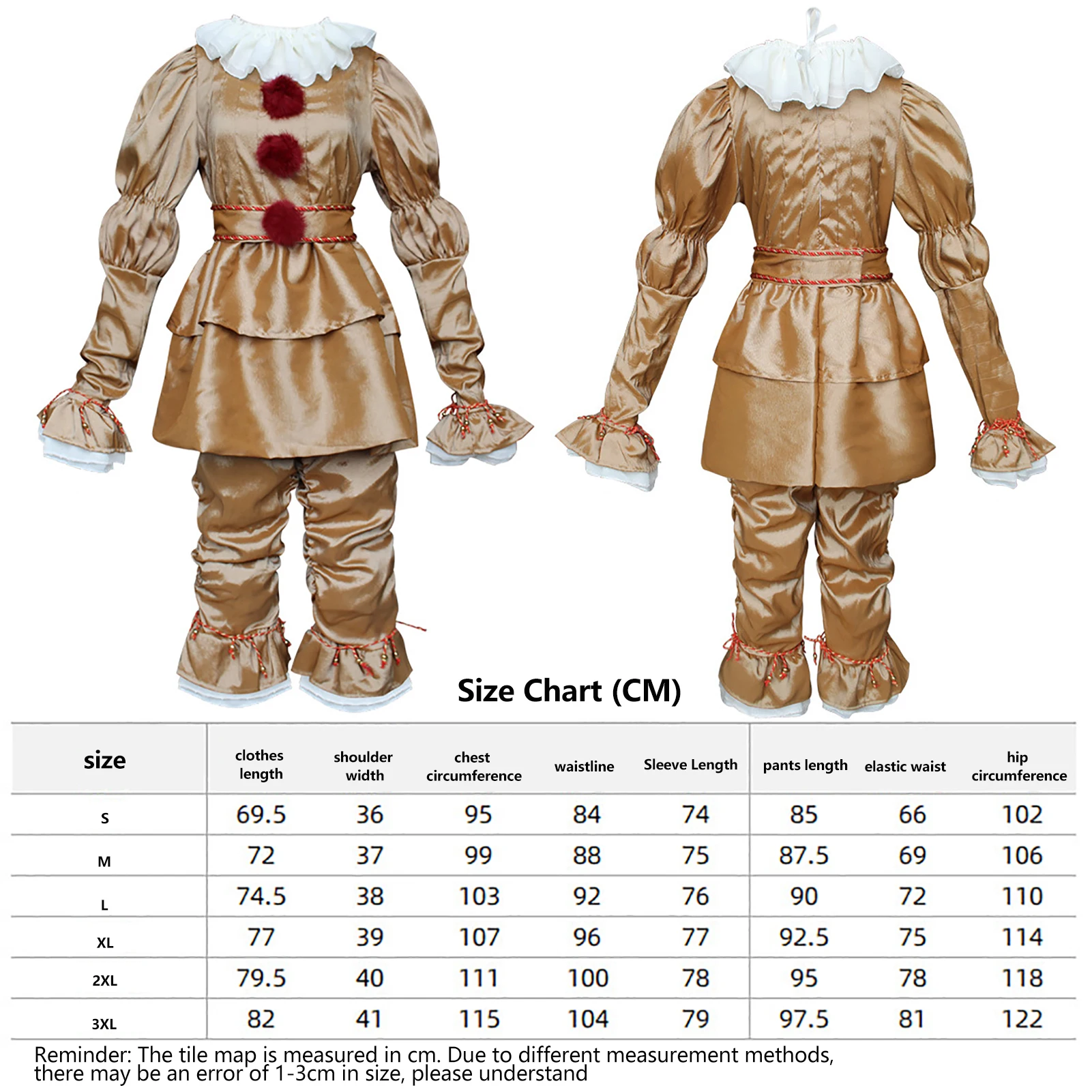 Imagem -06 - Halloween Clown Cosplay Costume it The Movie Pennywise Deluxe Adulto Costumes Tamanho Prata Cinza Claro S3xl