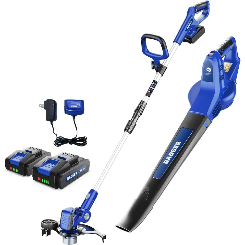 

Weed Wacker 20 В, воздуходувка для листьев, триммер для струн, легкий, регулируемый телескопический вал, простой в использовании и конвертируемый, 2*2 Ач