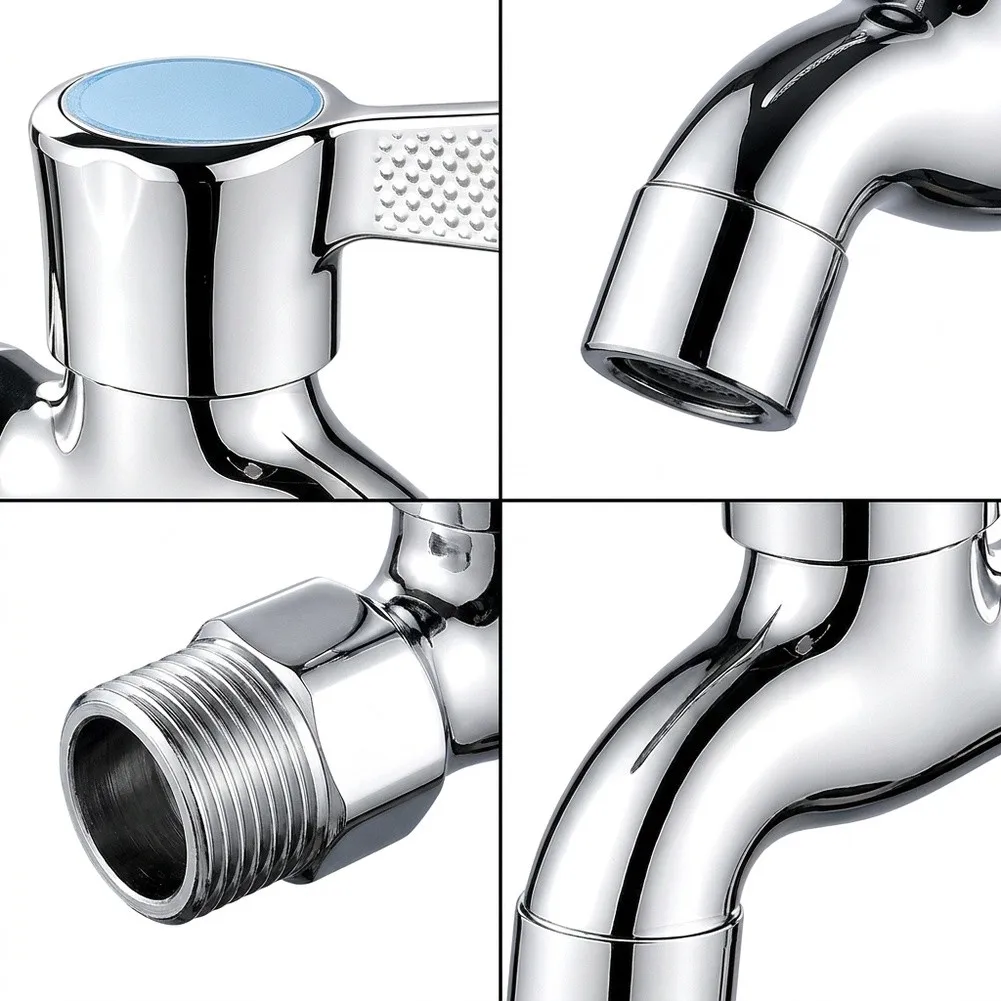 Copper Mop Sink Faucet Chrome Splash-Proof Extended Spout For Bathroom Balcony Laundry,  Bathroom Accessories