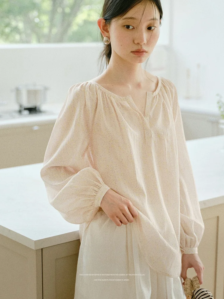 

Женский топ Lalaglow French Sle свободного кроя с цветочным принтом, защита от солнца, длинный рукав, дышащий, удобный, для ранней весны