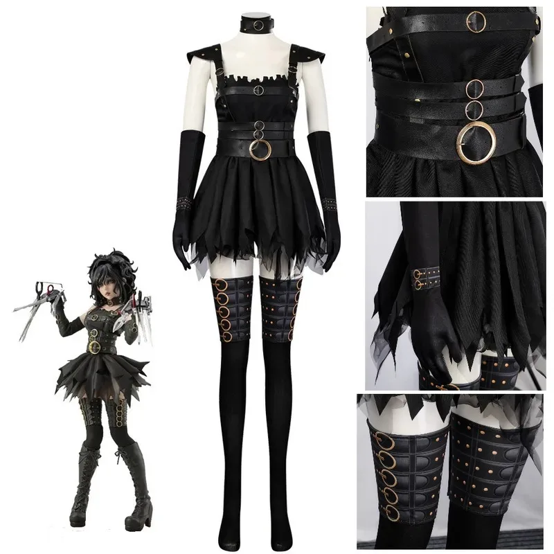

Movie Edward Scissorhands Cosplay Costumes for Adult Women Halloween Party High quality Dress For Women