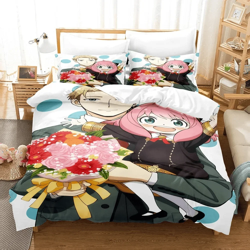 

Anime Spy-X Family Anya Bedding Set Duvet Cover Bedroom Comforter Covers Single Twin King ​Size Quilt Cover Home Textile 2/3PCS