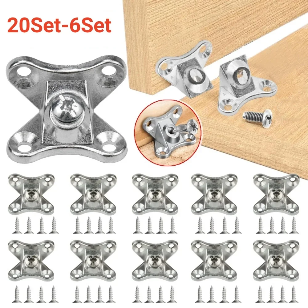 6Set-20Set Butterfly Corner Bracket with Screws Detachable Corner Brace L Shape Right Angle Metal Brace for Furniture Drawers