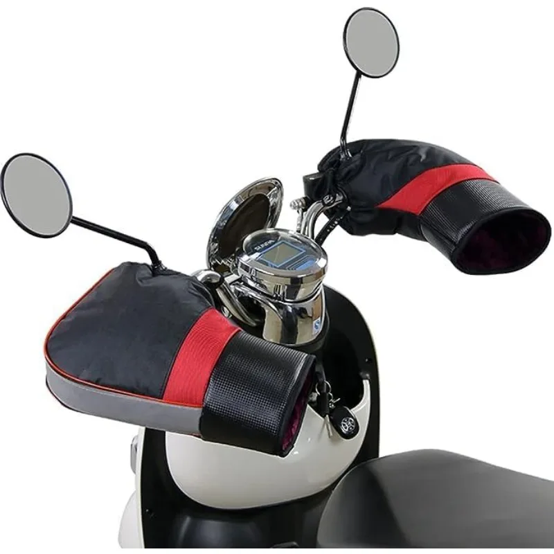Scooter Handlebar Muffs 1Pair Thick Warm Rainproof Protective Winter Warmer Gloves for Motorcycle Outdoor Cold Weather Use