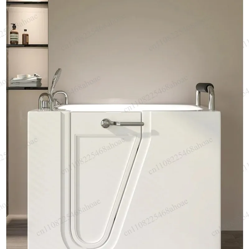 Suitable for elderly people to bathe, slip resistant, barrier free, soak in small rectangular family walk-in sitting bathtub