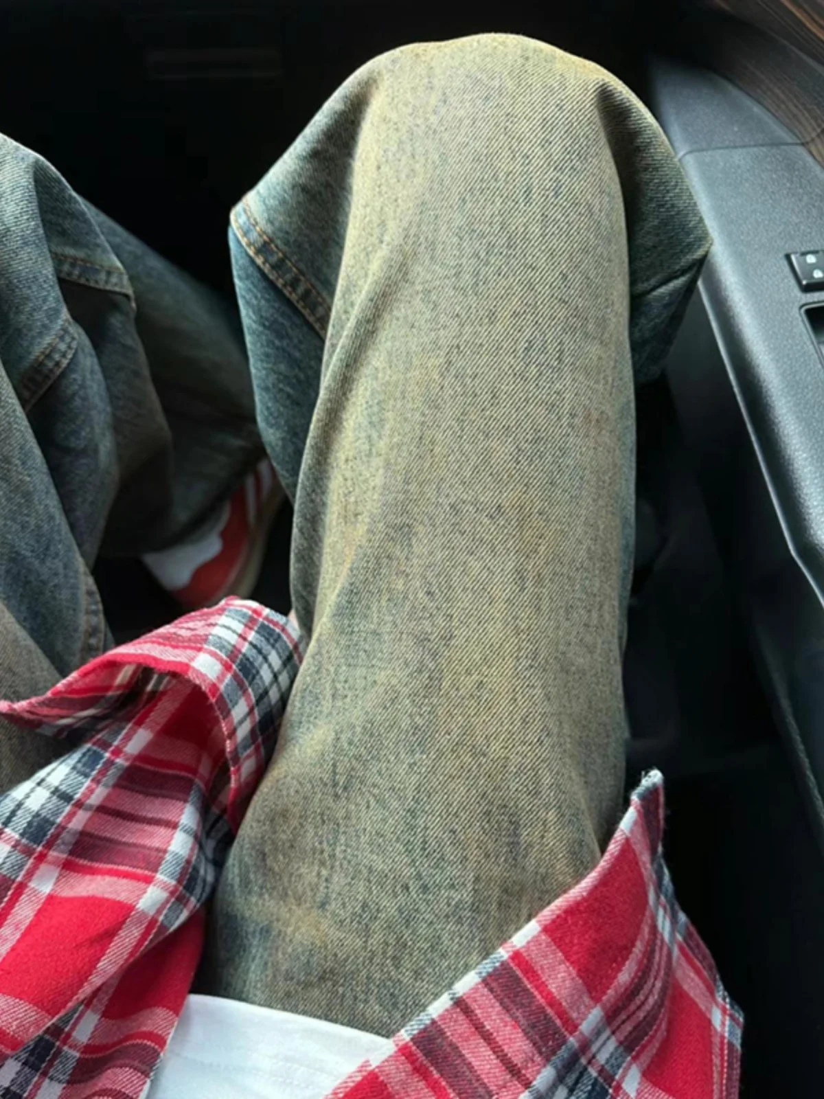 

Retro Blue Washed Men's Jeans Straight Leg Harem Pants Youth Trendy Long Trousers Autumn Fashion Casual Denim Jeans