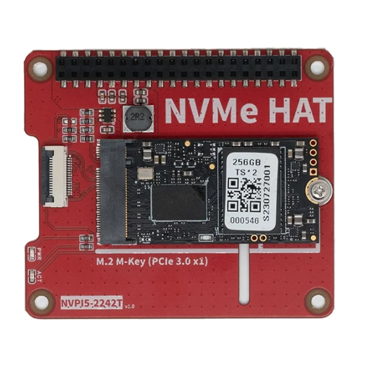 NVPI5 2242T M.2 NVMe HAT SSD 2280 PIP PCIe Placa periférica para Raspberry Pi 5 Adaptador de extensão