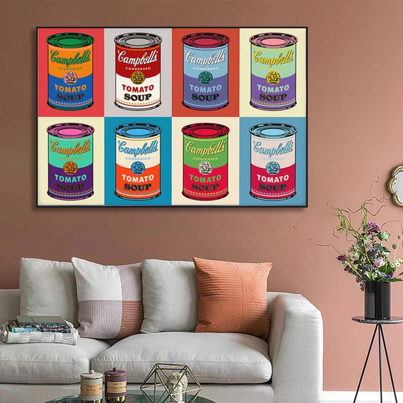 

Pop Art Tomato Soup Classic Canvas Painting Posters and Prints Abstract Wall Art Pictures for Living Room Decoration Cuadros