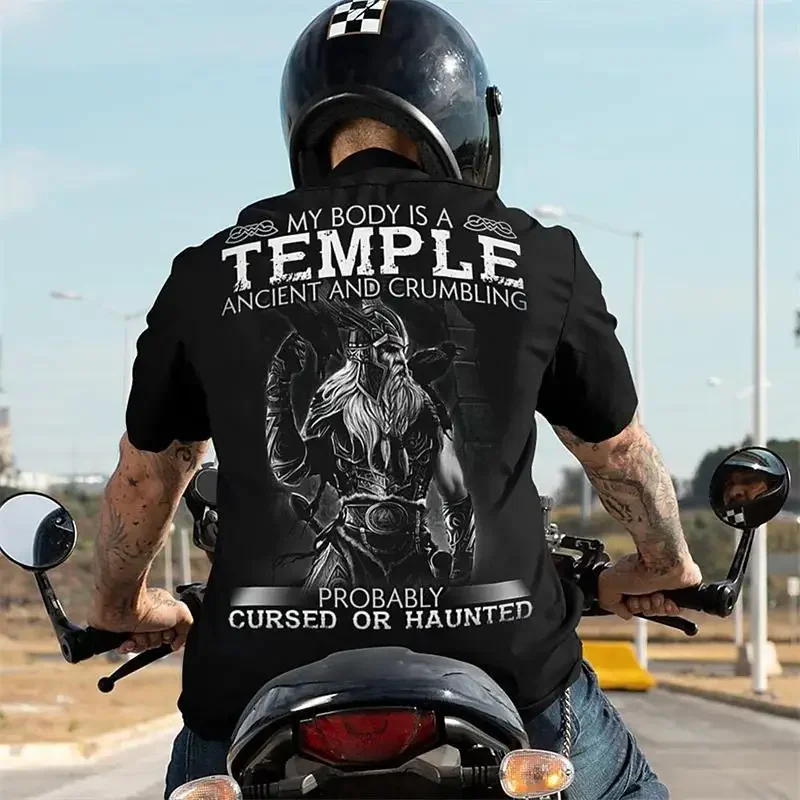 

Skeleton Motorcycle Dress Vintage Men's T-Shirt Hot 3D Print Short Sleeve Shirt Super Large