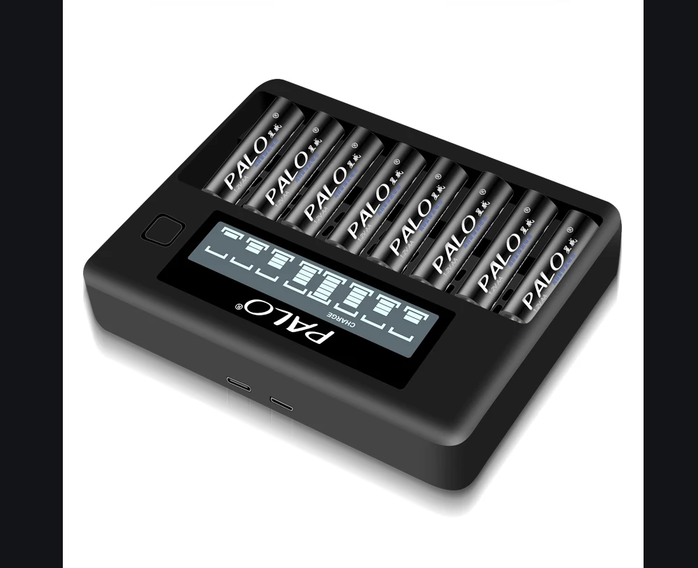 PALO 1,2V AA+AAA Wiederaufladbares Batterieladegerät-Set AA 3000mAh AAA 1100mAh Mit 8-Slot-Ladegerät 4-8 Stück – Detail 11
