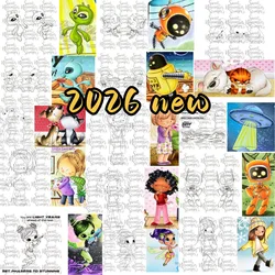 2026 new alien Stamps For DIY Scrapbooking Crafts Maker Photo Album Template Handmade Decoration 2026 New