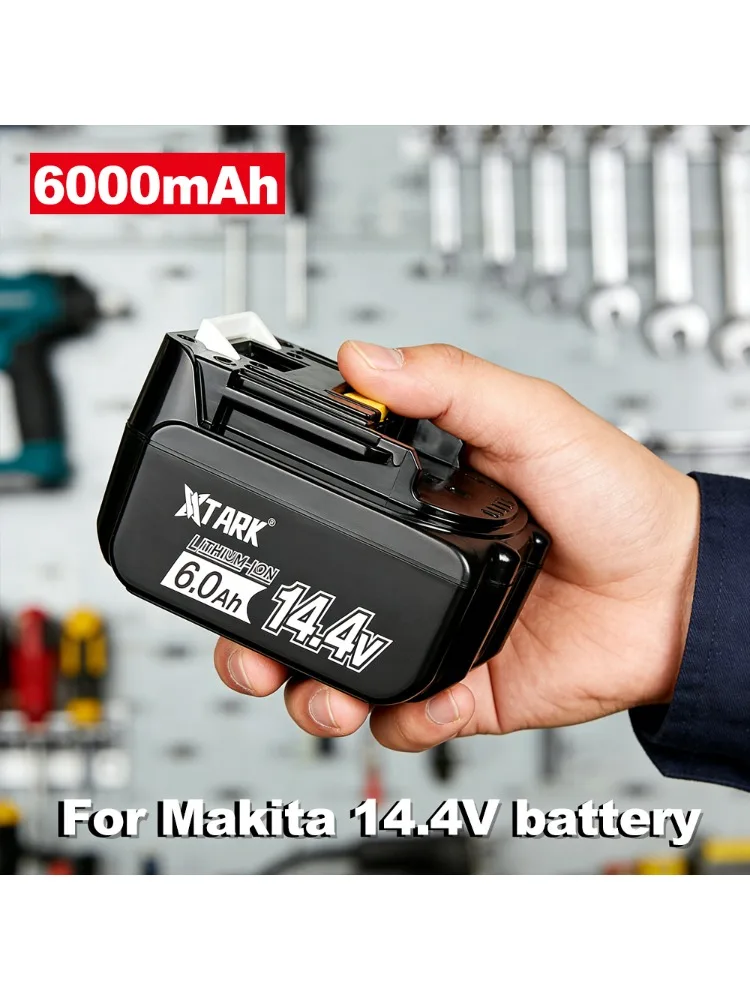 14.4V 6.0Ah Oplaadbare Li-Ion Batterij Voor Makita 14V Elektrisch Gereedschap 5000mAh BL1460 BL1430 1415 194066-1 - afbeelding 2