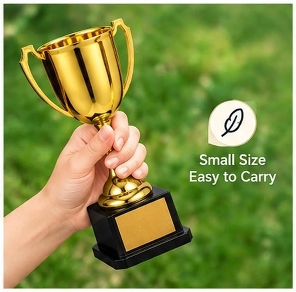 Mini Plastic Gold Trophy Cup Stable Base Football Trophy for Sports Competition Party Awards Winner Reward Prize