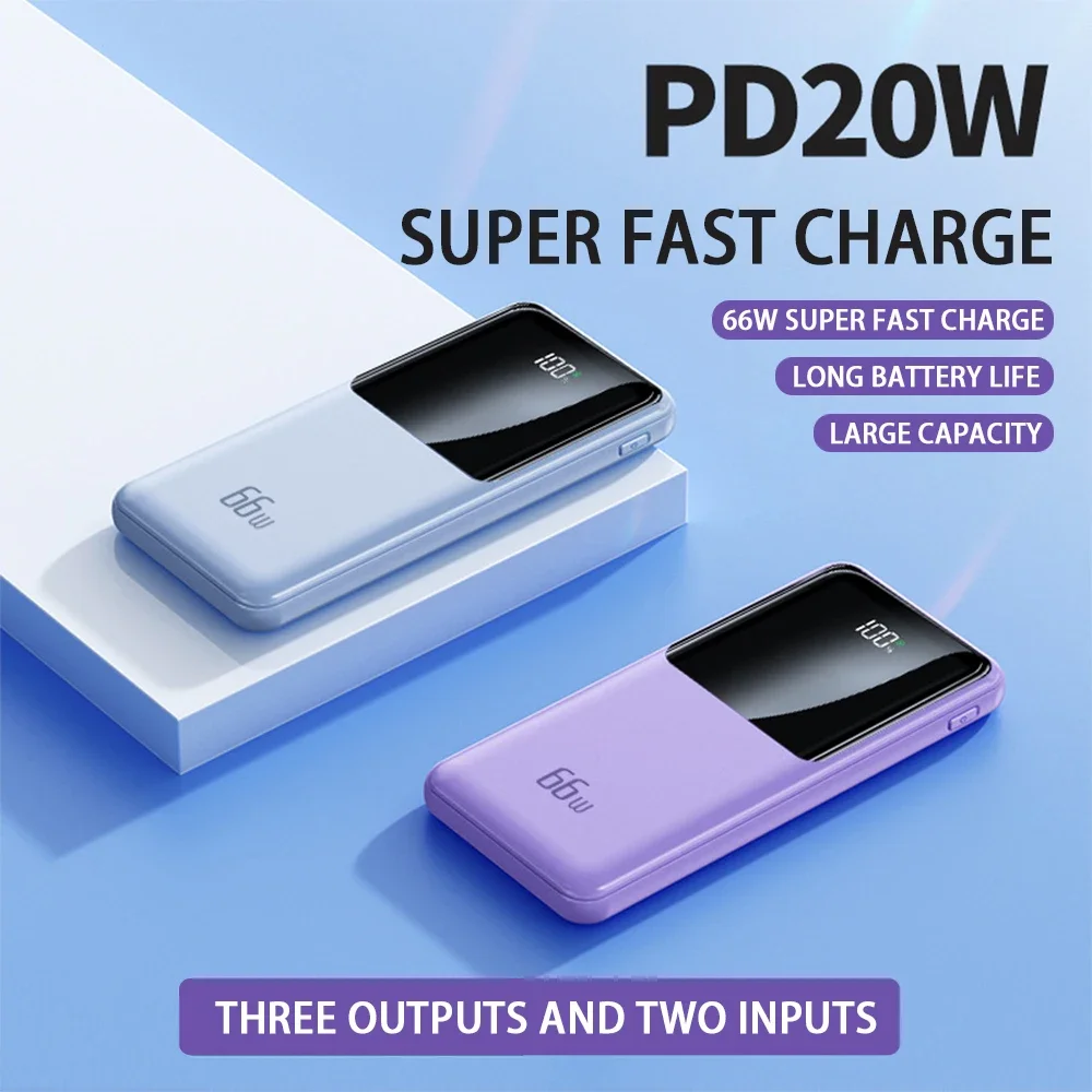 Charging treasure with large capacity, small size, portable and fast charging is suitable for Apple Huawei mobile power supply.