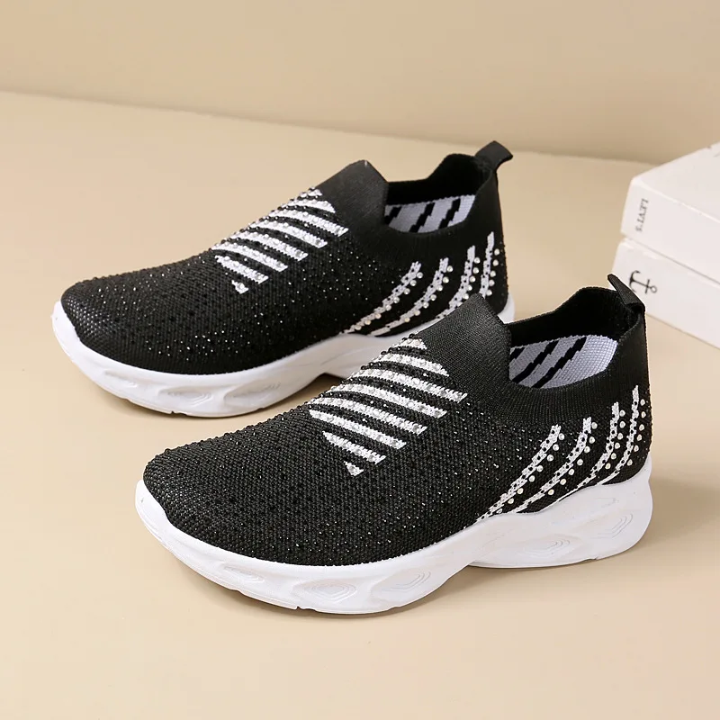 Casual sports women's shoes 2024 new flying mesh shoes soft sole comfortable breathable fashion women's shoes